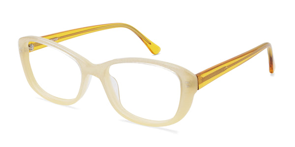 laura rectangle yellow eyeglasses frames angled view