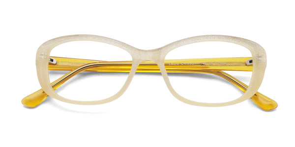 laura rectangle yellow eyeglasses frames top view