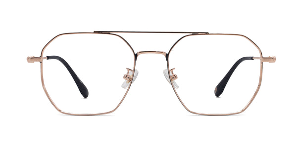 lavish aviator rose gold eyeglasses frames front view