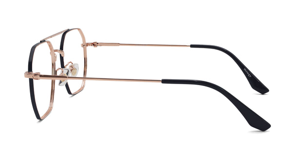 lavish aviator rose gold eyeglasses frames side view