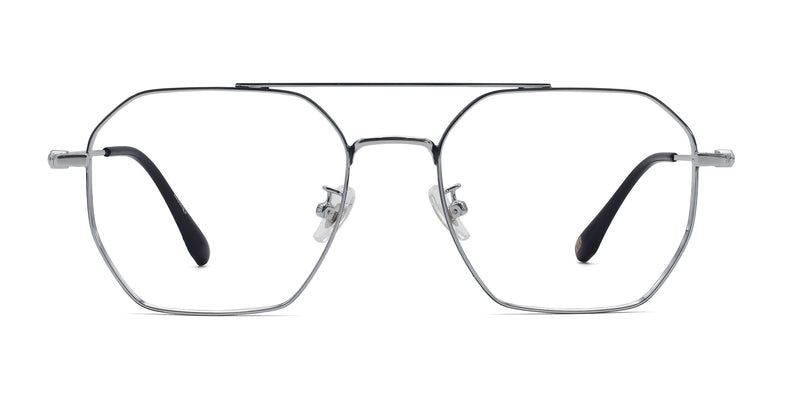 lavish aviator silver eyeglasses frames front view