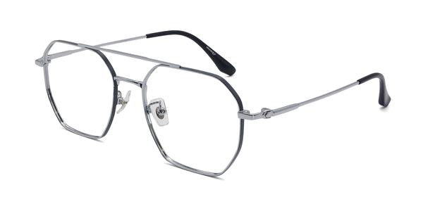 lavish aviator silver eyeglasses frames angled view