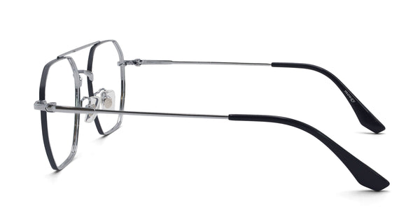 lavish aviator silver eyeglasses frames side view