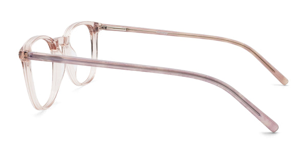 lilac square pink eyeglasses frames side view