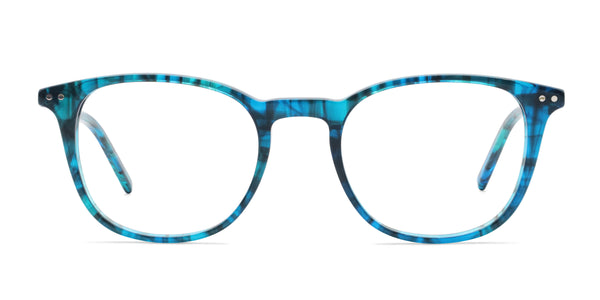 lilac square tortoise eyeglasses frames front view