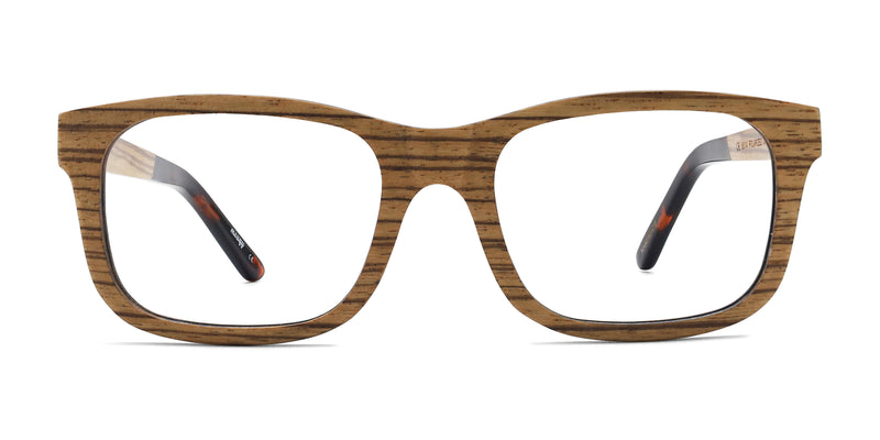 limber rectangle brown eyeglasses frames front view