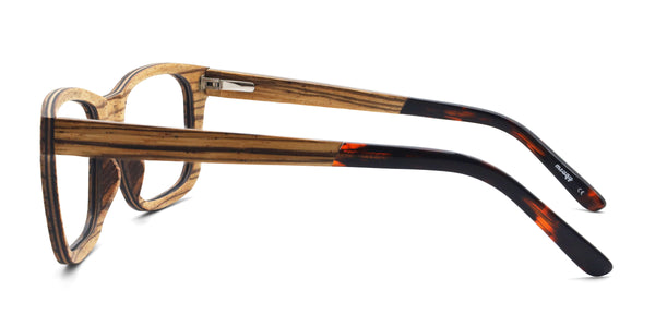 limber rectangle brown eyeglasses frames side view