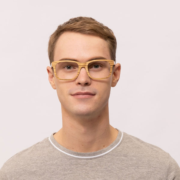 limber rectangle brown eyeglasses frames for men front view