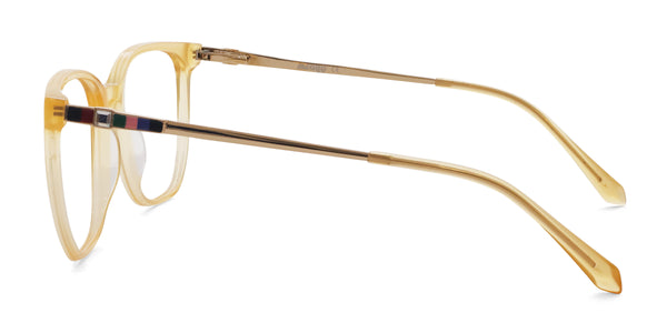 lovey square yellow eyeglasses frames side view