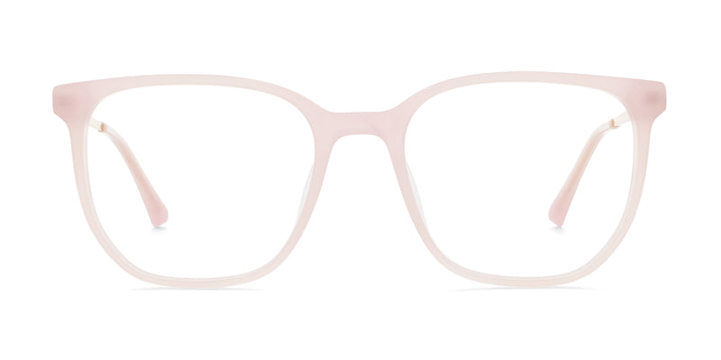 lovey square pink eyeglasses frames front view