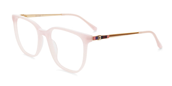 lovey square pink eyeglasses frames angled view