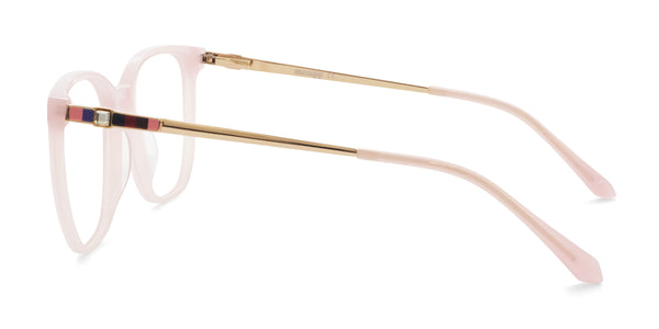 lovey square pink eyeglasses frames side view