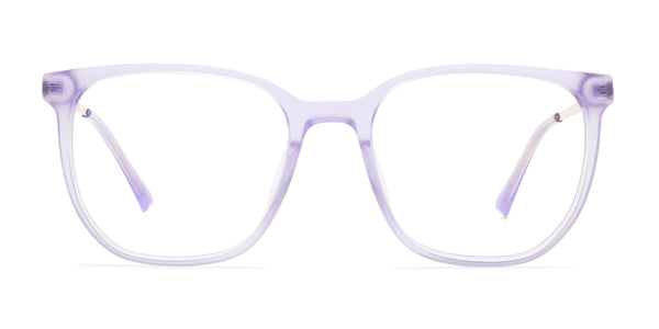 lovey square purple eyeglasses frames front view