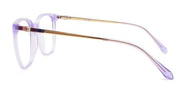 lovey square purple eyeglasses frames side view