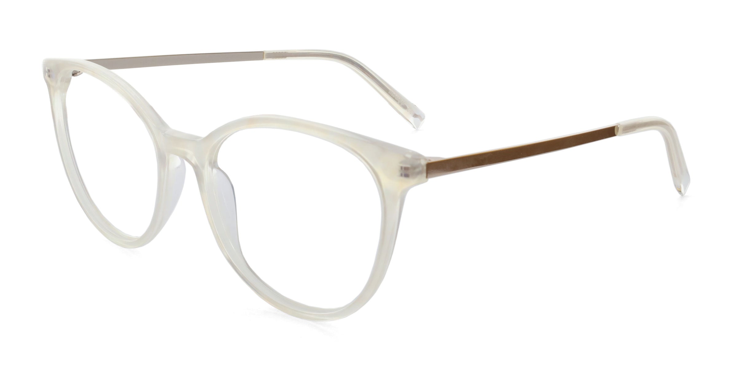 Lucid Oval Yellow eyeglasses frames angled view