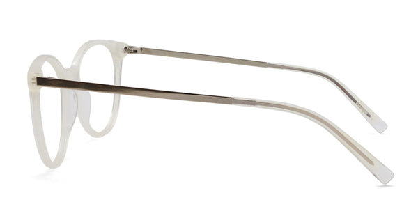 lucid oval yellow eyeglasses frames side view