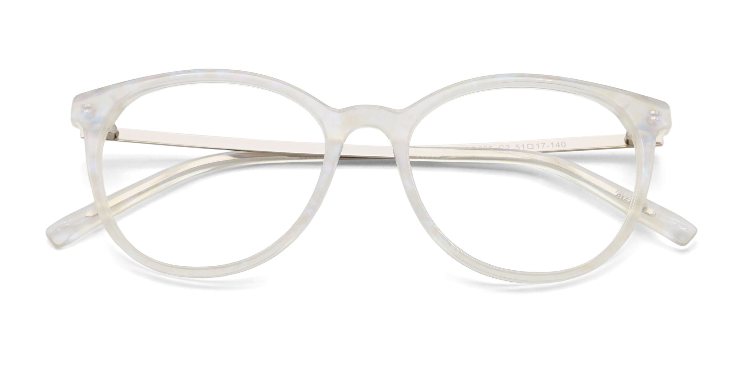 Lucid Oval Yellow eyeglasses frames top view