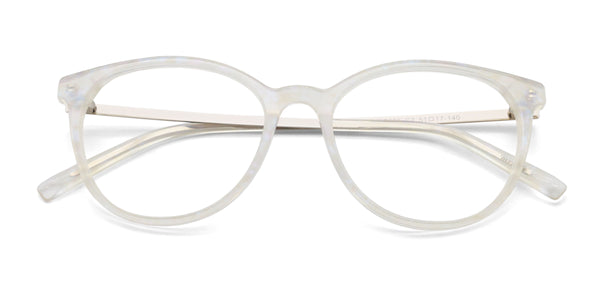 lucid oval yellow eyeglasses frames top view