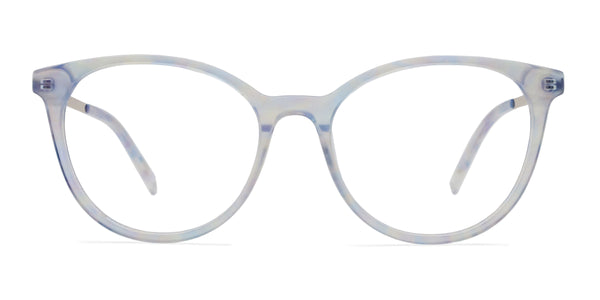 lucid oval purple eyeglasses frames front view