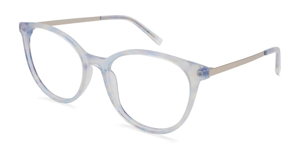 lucid oval purple eyeglasses frames angled view