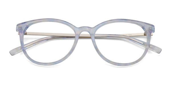 lucid oval purple eyeglasses frames top view