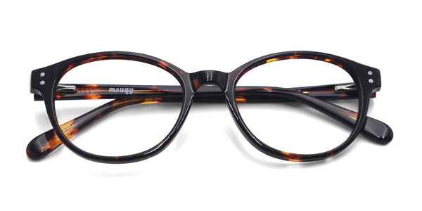 madison oval tortoise eyeglasses frames top view