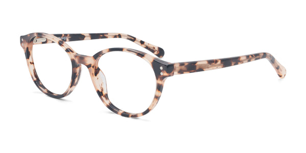 madison oval pink tortoise eyeglasses frames angled view