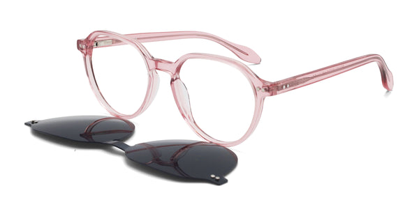 magnus oval pink eyeglasses frames angled view