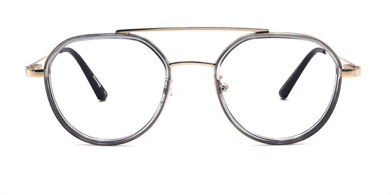 maiden aviator transparent gray eyeglasses frames front view