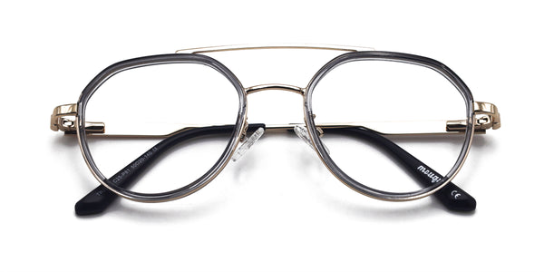 maiden aviator transparent gray eyeglasses frames top view