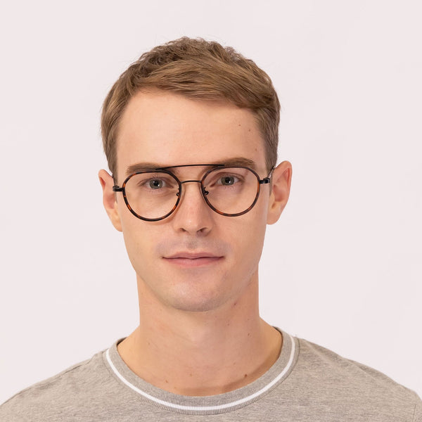 maiden aviator tortoise eyeglasses frames for men front view