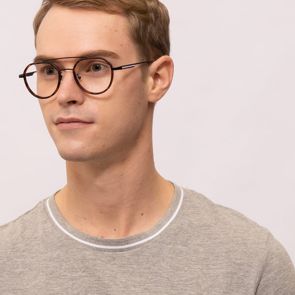 maiden aviator tortoise eyeglasses frames for men angled view