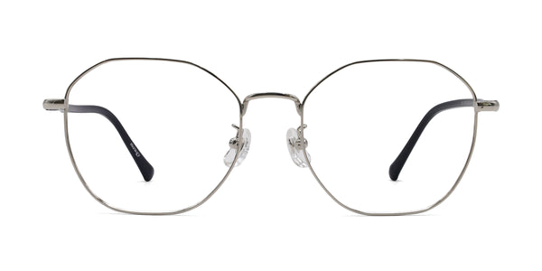 march geometric silver eyeglasses frames front view