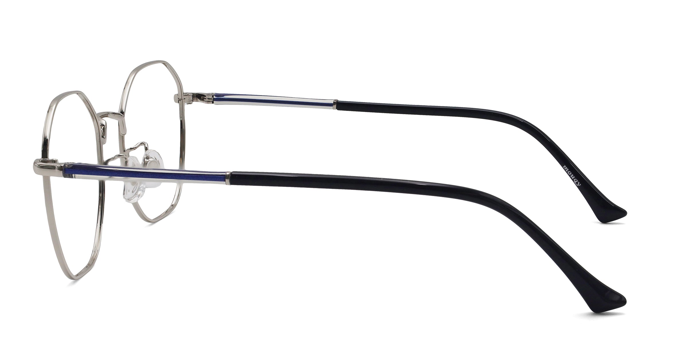 march geometric silver eyeglasses frames side view