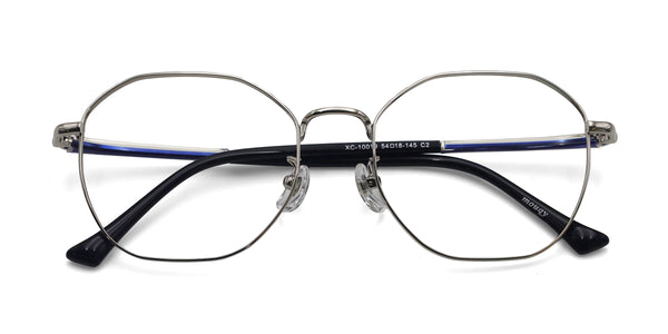 march geometric silver eyeglasses frames top view