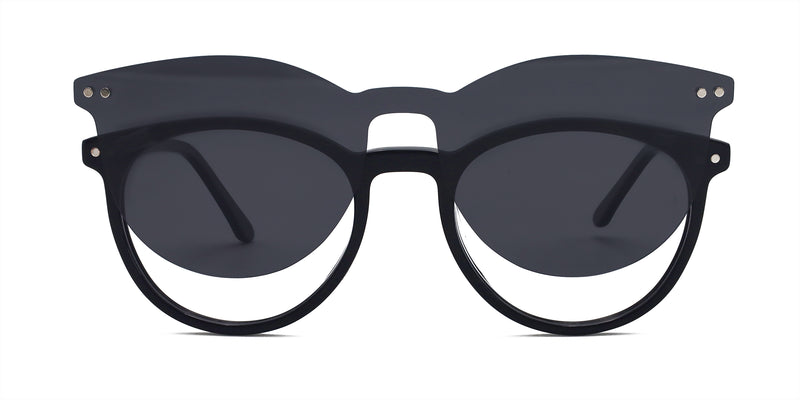 mascot oval black eyeglasses frames front view