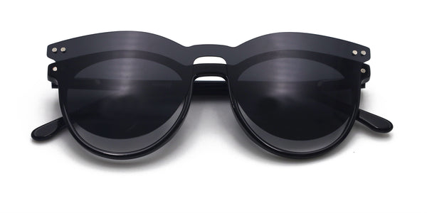 mascot oval black eyeglasses frames top view