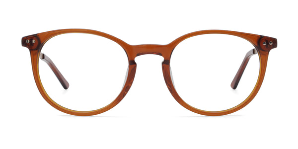 mate oval brown eyeglasses frames front view