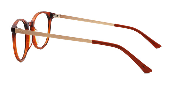 mate oval brown eyeglasses frames side view