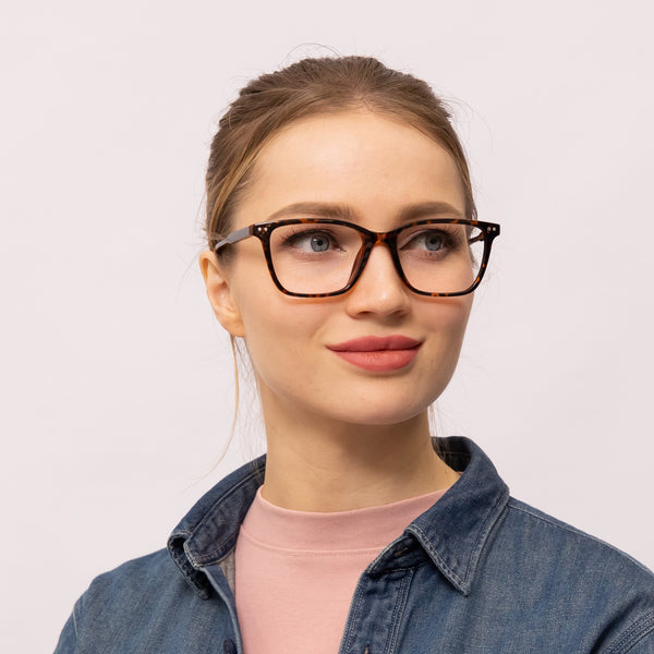 matix rectangle tortoise eyeglasses frames for women side view