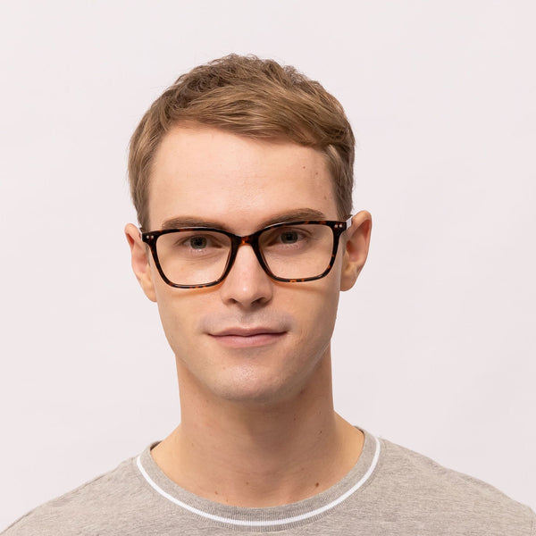 matix rectangle tortoise eyeglasses frames for men front view