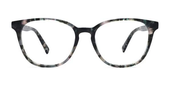 mint square pink tortoise eyeglasses frames front view