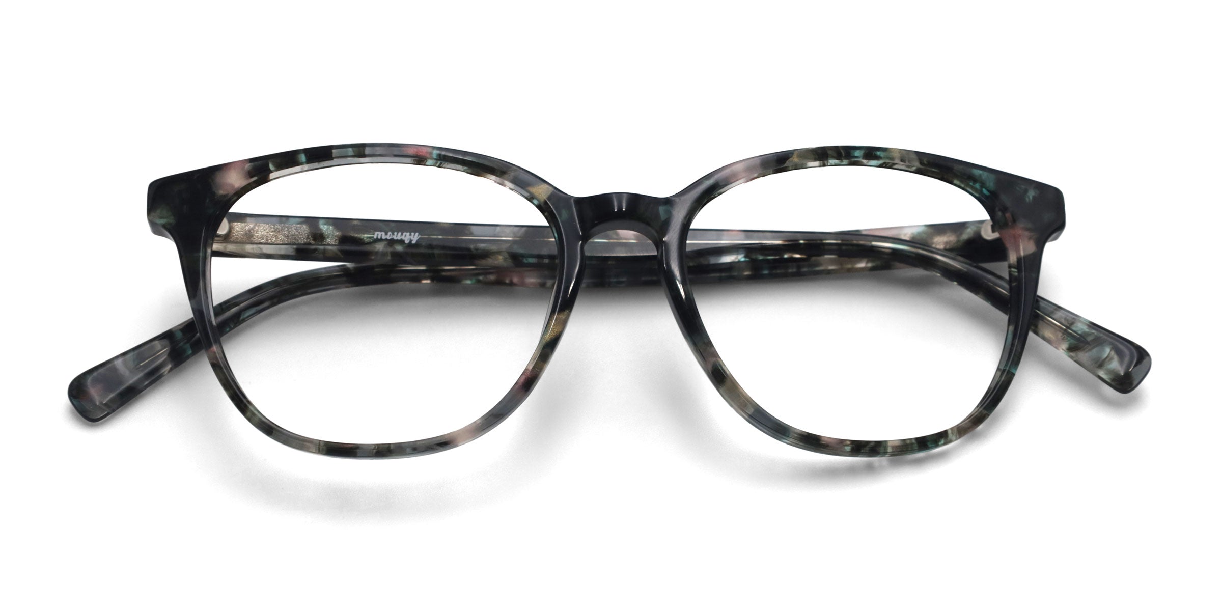 Mint Square Pink Tortoise eyeglasses frames top view