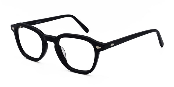 modest square black eyeglasses frames angled view