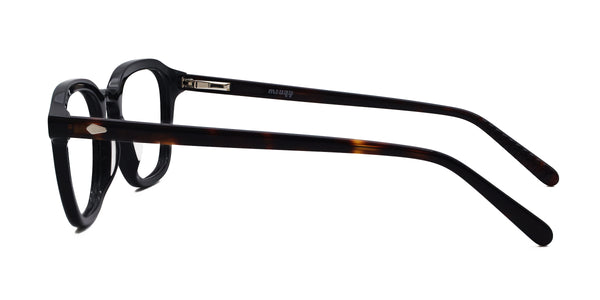 modest square tortoise eyeglasses frames side view