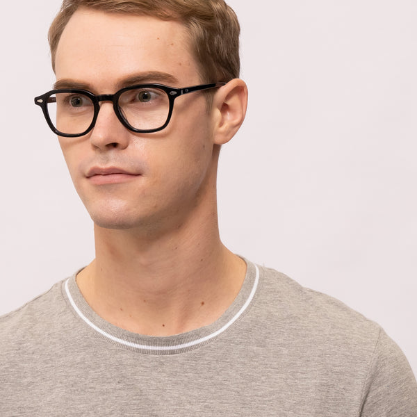 modest square tortoise eyeglasses frames for men angled view