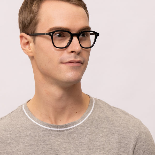 modest square tortoise eyeglasses frames for men side view