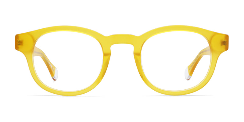 murphy square yellow eyeglasses frames front view
