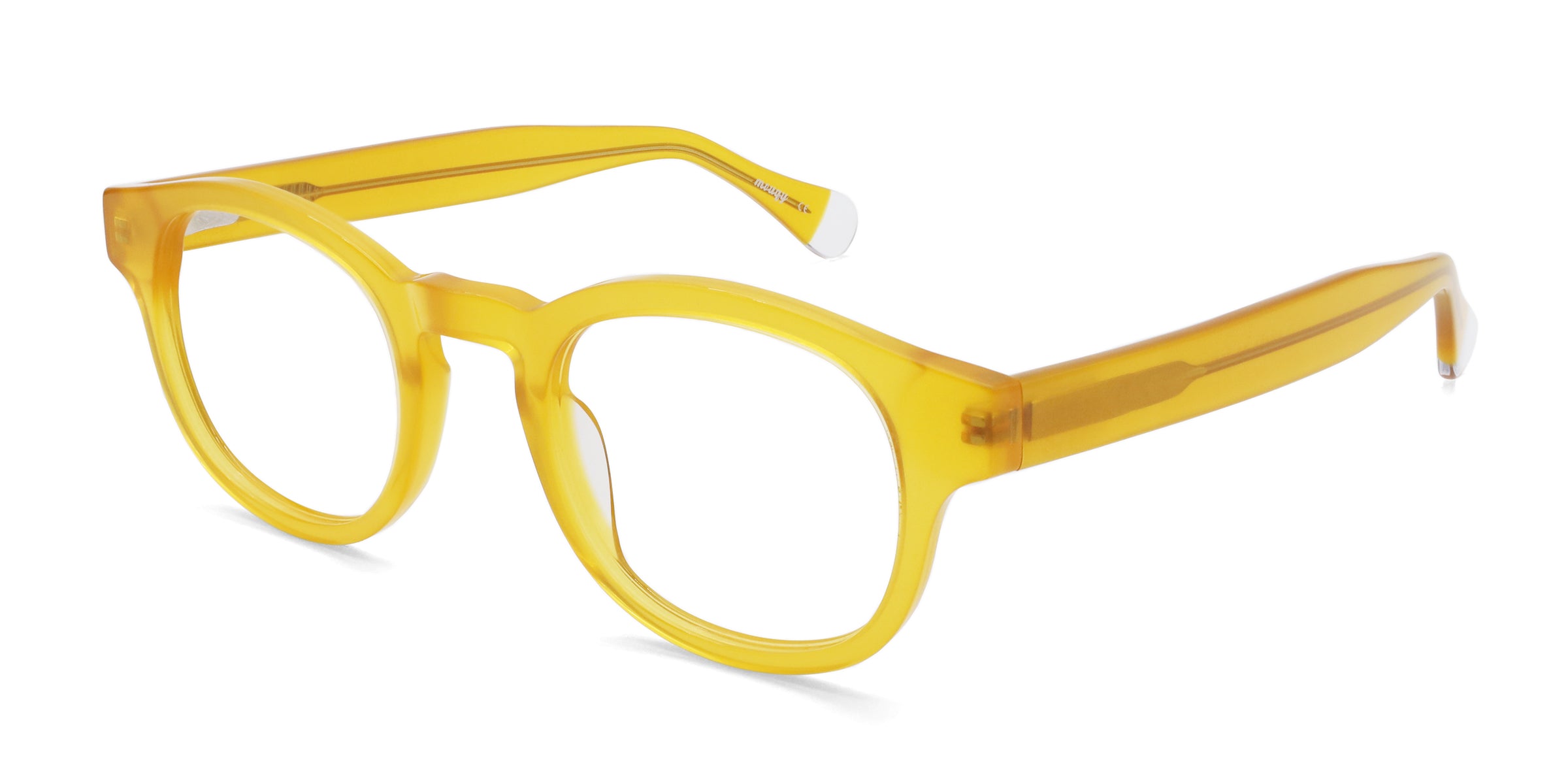 Murphy Square Yellow eyeglasses frames angled view