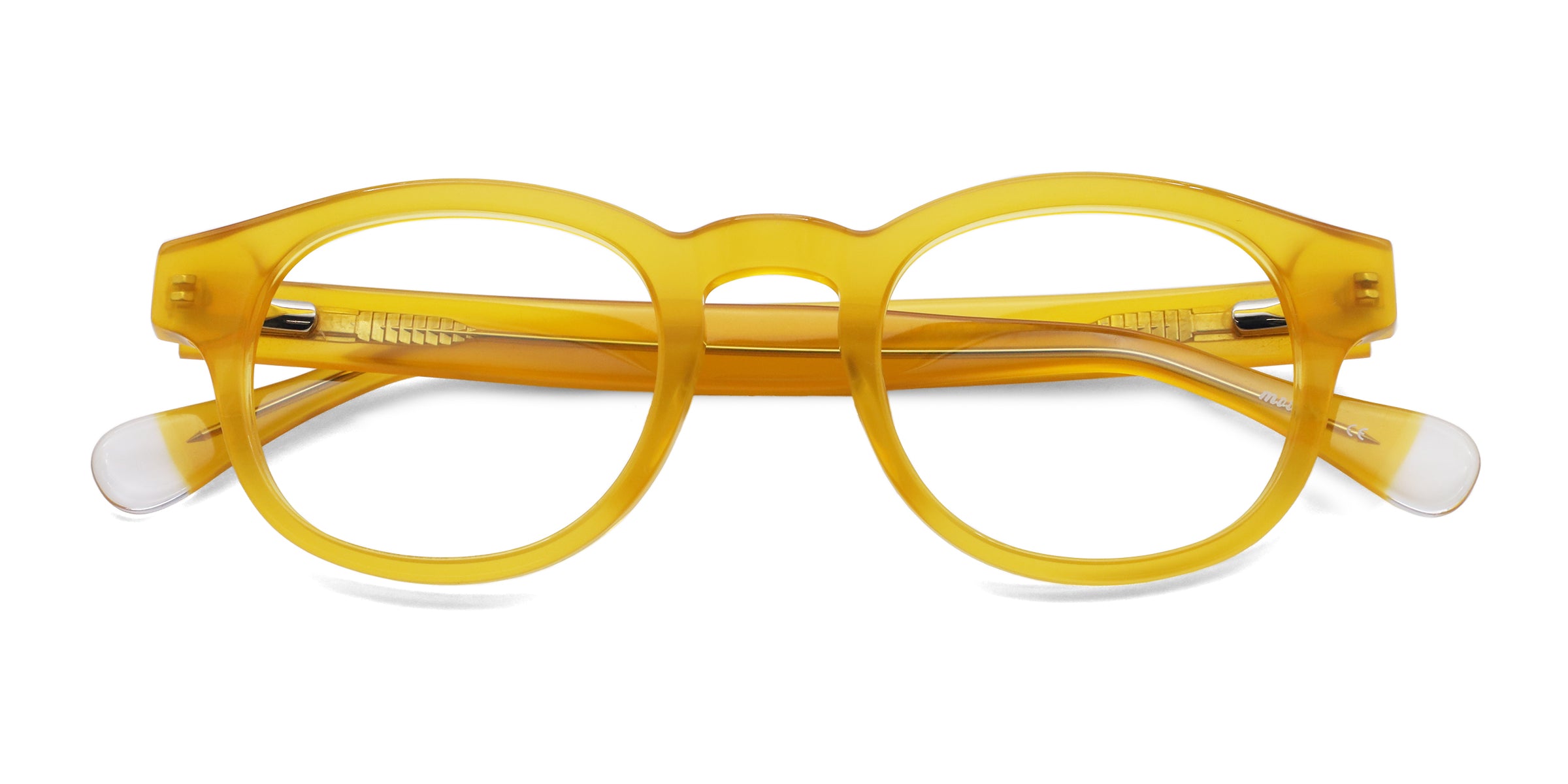 Murphy Square Yellow eyeglasses frames top view